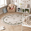 Rond wasbaar kindervloerkleed - Moos Star Groen  - thumbnail