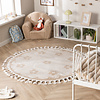 Rond wasbaar kindervloerkleed - Moos Flower Creme  - thumbnail