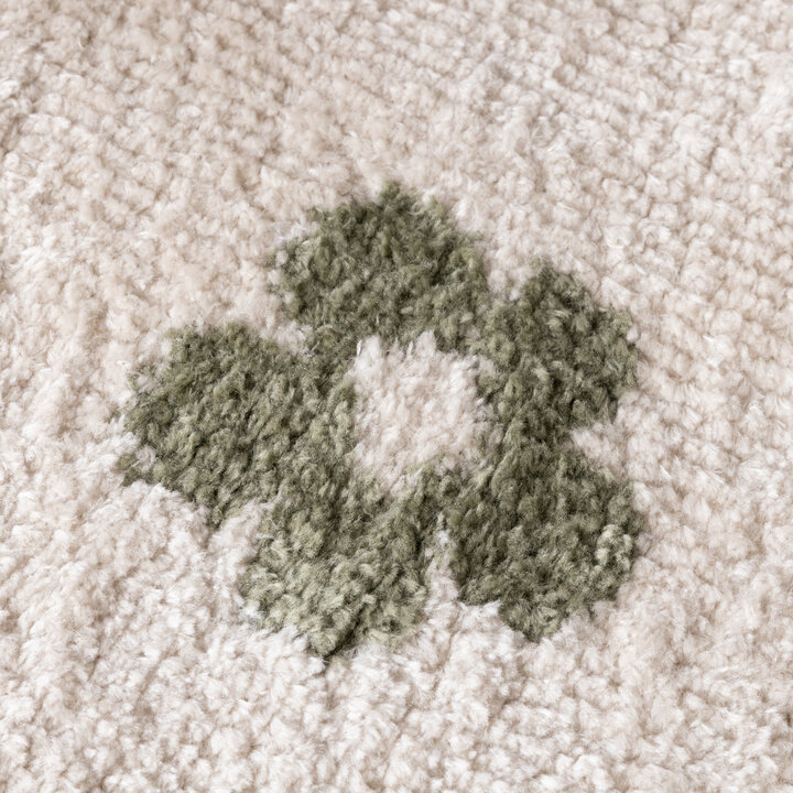 Rond wasbaar kindervloerkleed - Moos Flower Groen  - 3
