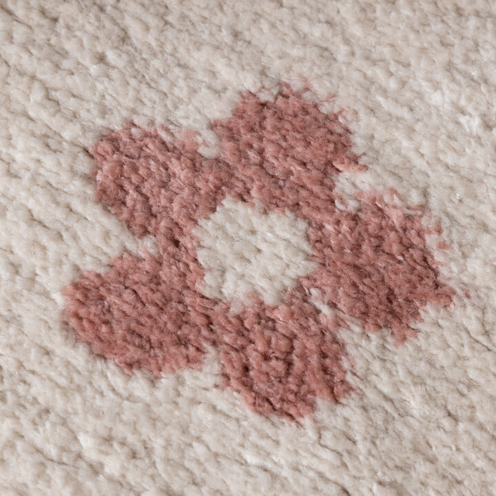 Rond wasbaar kindervloerkleed - Moos Flower Roze  - 3