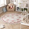Rond wasbaar kindervloerkleed - Moos Flower Roze  - thumbnail