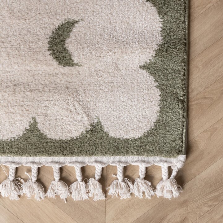 Wasbaar kindervloerkleed - Moos Moon Groen  - 4