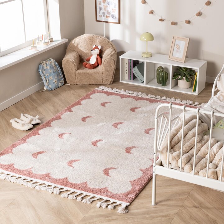Wasbaar kindervloerkleed - Moos Moon Roze 