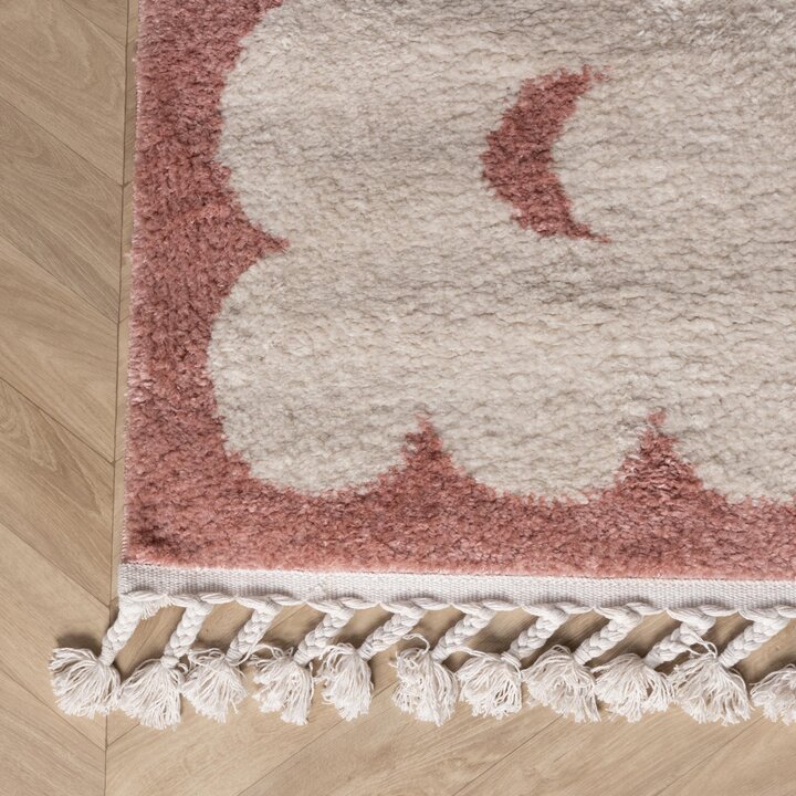 Wasbaar kindervloerkleed - Moos Moon Roze  - 4