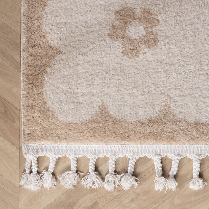 Wasbaar kindervloerkleed - Moos Flower Creme  - 3