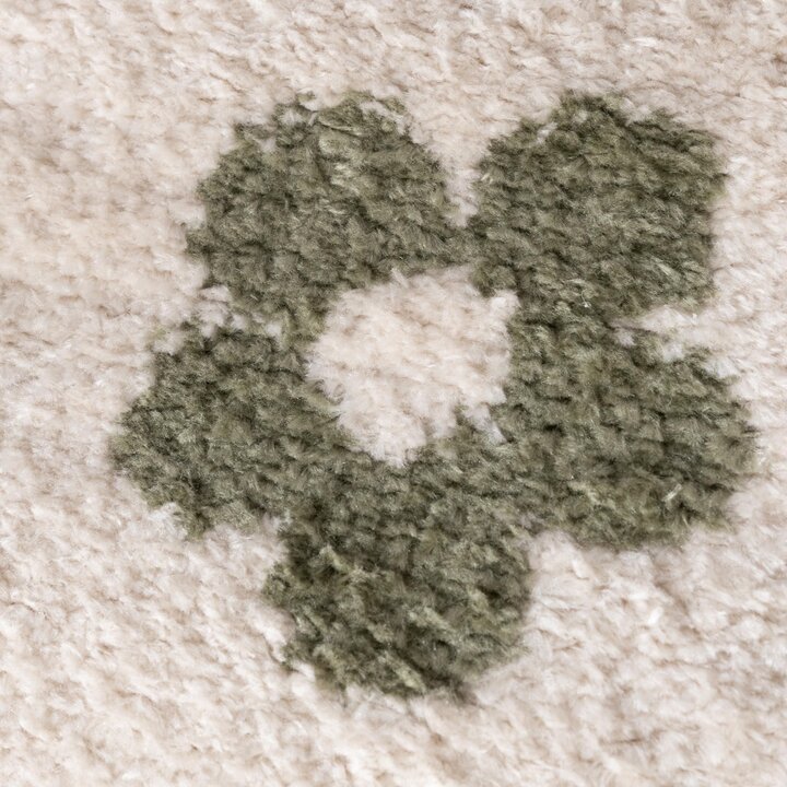 Wasbaar kindervloerkleed - Moos Flower Groen  - 2