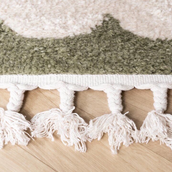 Wasbaar kindervloerkleed - Moos Flower Groen  - 4