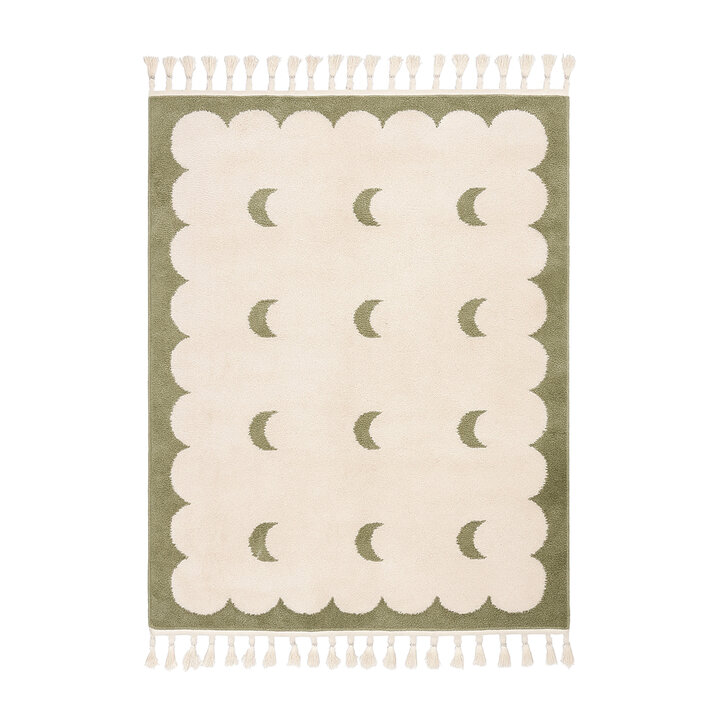 Wasbaar kindervloerkleed - Moos Moon Groen  - 1