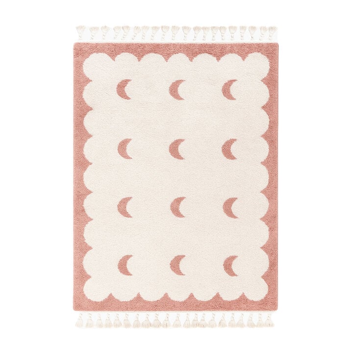 Wasbaar kindervloerkleed - Moos Moon Roze  - 1