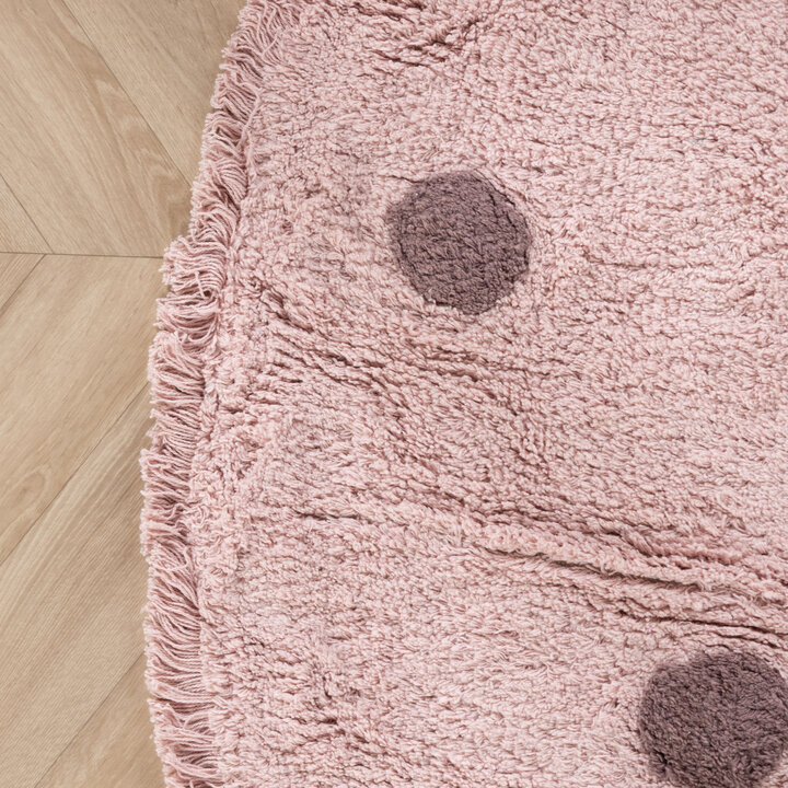 Rond Vloerkleed Kinderkamer - Lou Dots Paars  - 4