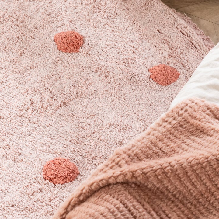 Rond Vloerkleed Kinderkamer - Lou Dots Roze  - 2