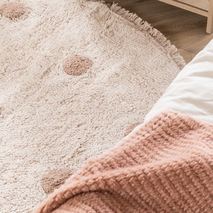 Rond Vloerkleed Kinderkamer - Lou Dots Taupe  - 2