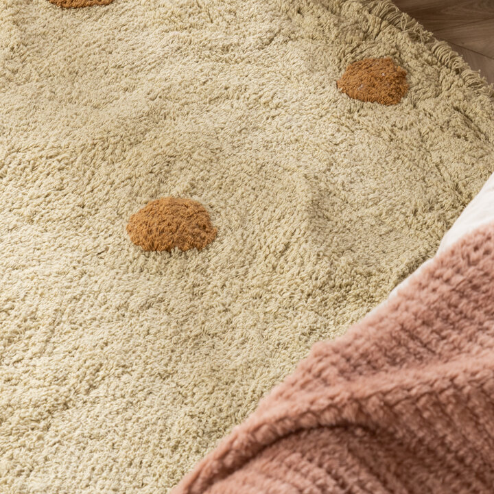 Rond Vloerkleed Kinderkamer - Lou Dots Geel  - 2