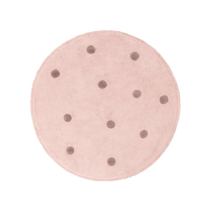 Rond Vloerkleed Kinderkamer - Lou Dots Paars  - 1