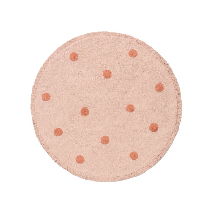Rond Vloerkleed Kinderkamer - Lou Dots Roze  - 1