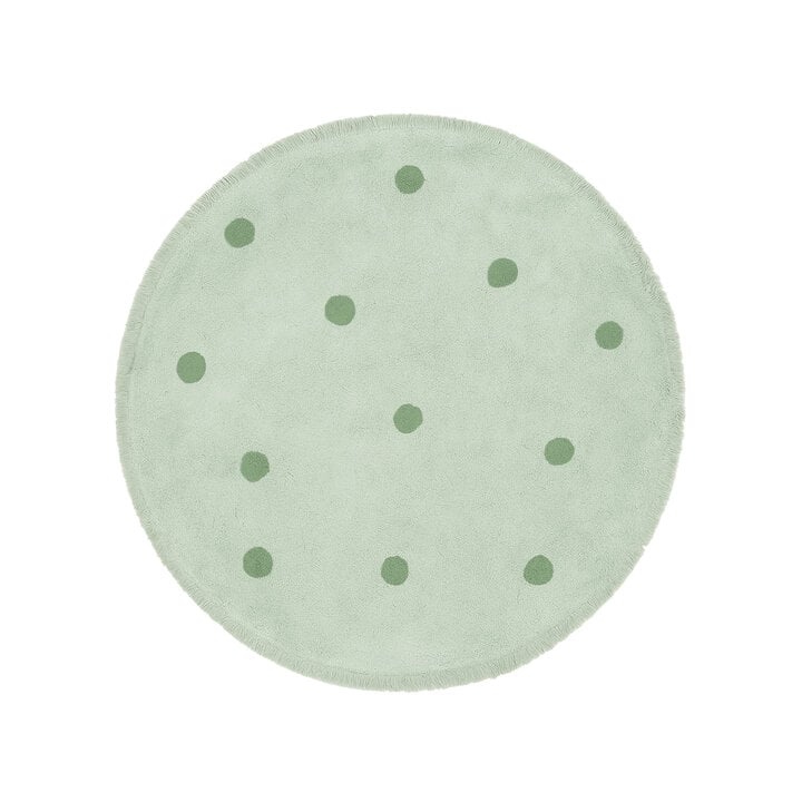 Rond Vloerkleed Kinderkamer - Lou Dots Groen  - 1