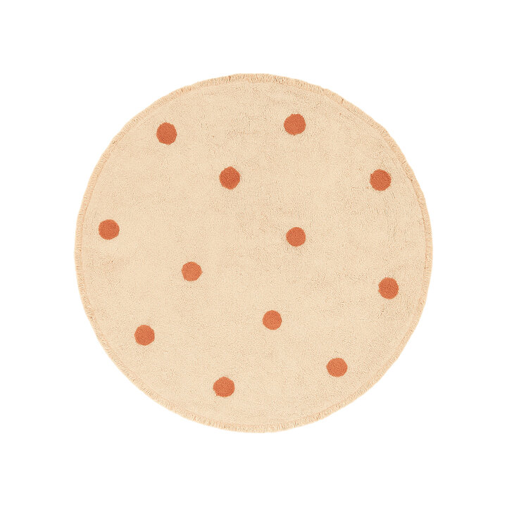 Rond Vloerkleed Kinderkamer - Lou Dots Terra  - 1