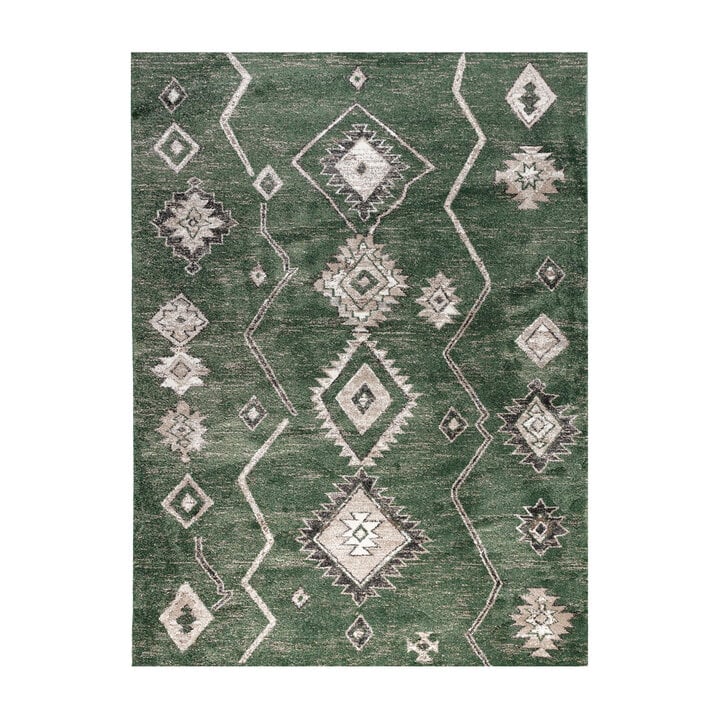 Berber vloerkleed - Blend Aztec Groen - 1