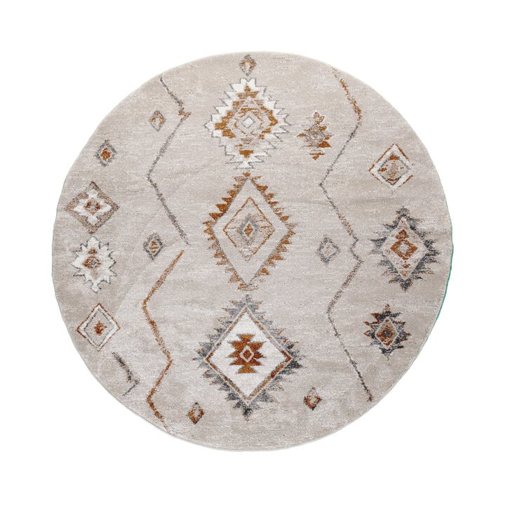 Rond Berber vloerkleed - Blend Aztec Beige - 1