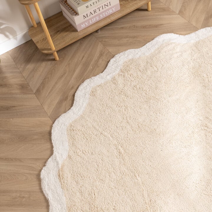 Rond Wasbaar vloerkleed - Hazy Wit/Creme - 2