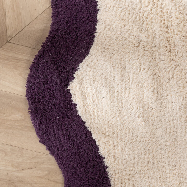 Rond Wasbaar vloerkleed - Hazy Paars/Creme - 4