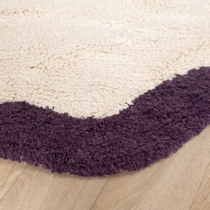 Rond Wasbaar vloerkleed - Hazy Paars/Creme - 5