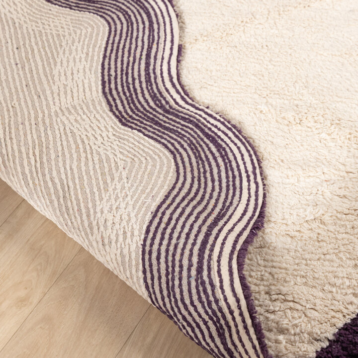 Rond Wasbaar vloerkleed - Hazy Paars/Creme - 6