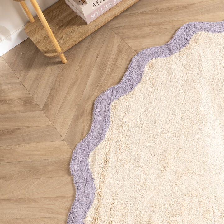 Rond Wasbaar vloerkleed - Hazy Lila/Creme - 2