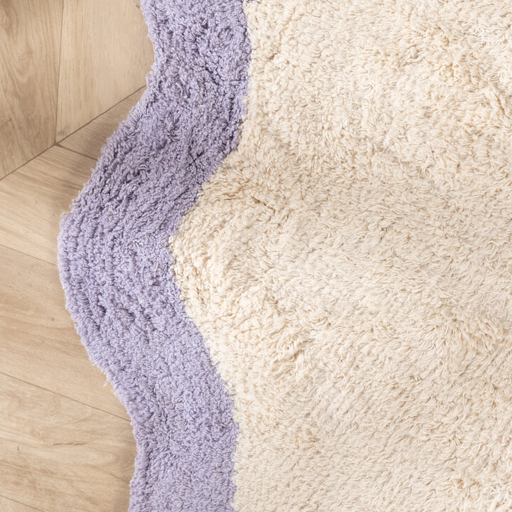 Rond Wasbaar vloerkleed - Hazy Lila/Creme - 4
