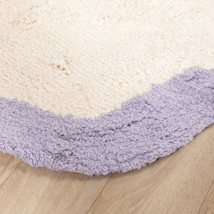 Rond Wasbaar vloerkleed - Hazy Lila/Creme - 5