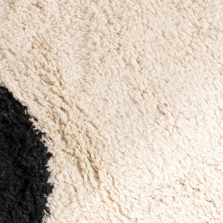 Rond Wasbaar vloerkleed - Hazy Zwart/Creme - 3