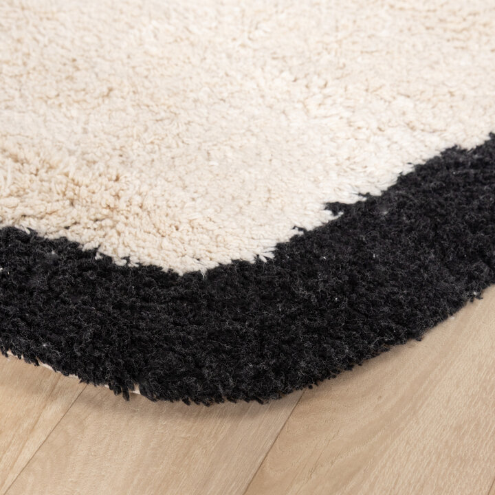 Rond Wasbaar vloerkleed - Hazy Zwart/Creme - 5