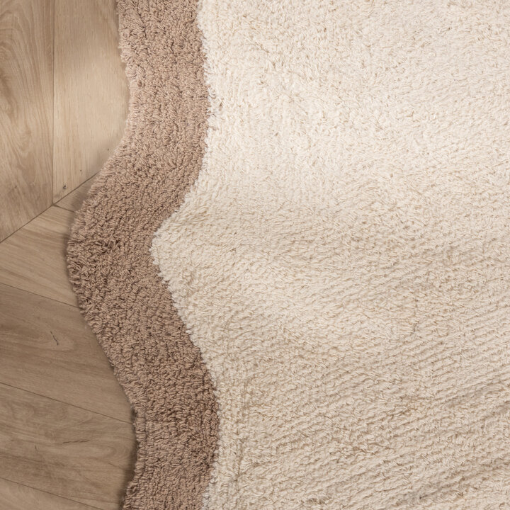 Rond Wasbaar vloerkleed - Hazy Beige/Creme - 4