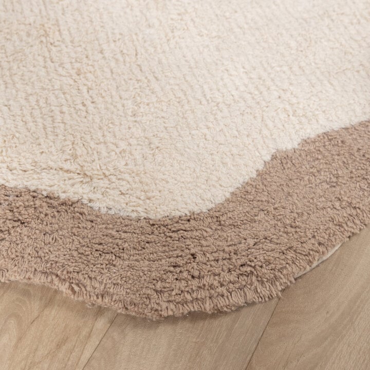 Rond Wasbaar vloerkleed - Hazy Beige/Creme - 5