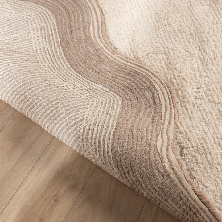 Rond Wasbaar vloerkleed - Hazy Beige/Creme - 6