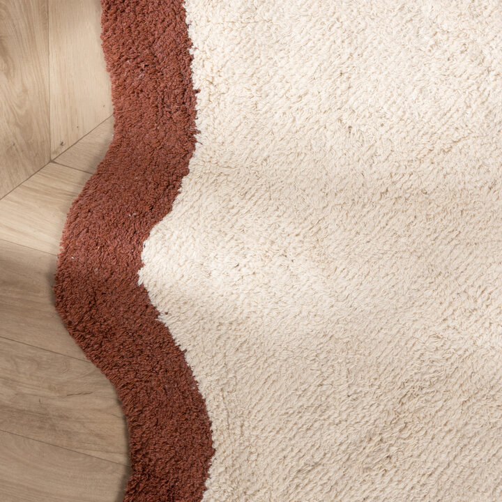 Rond Wasbaar vloerkleed - Hazy Bruin/Creme - 4