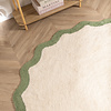 Rond Wasbaar vloerkleed - Hazy Groen/Creme - thumbnail 2