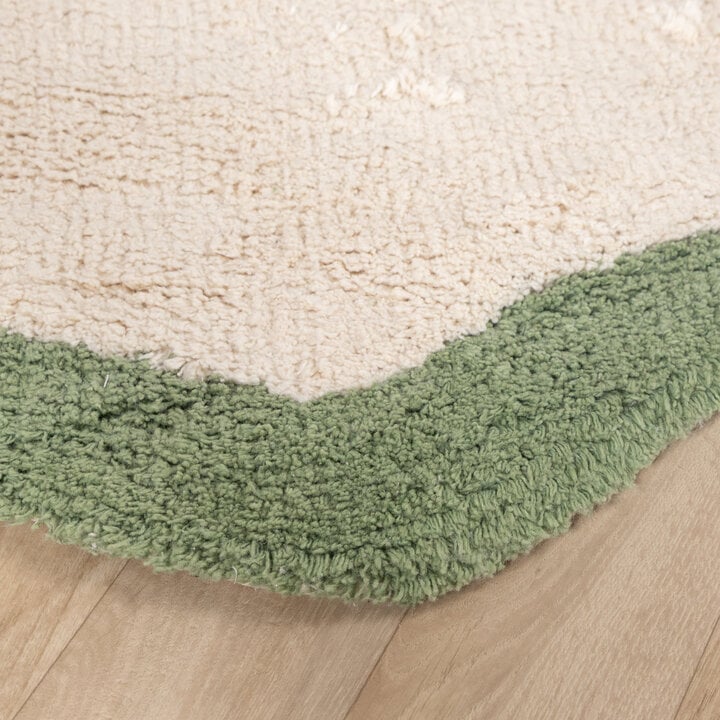 Rond Wasbaar vloerkleed - Hazy Groen/Creme - 5