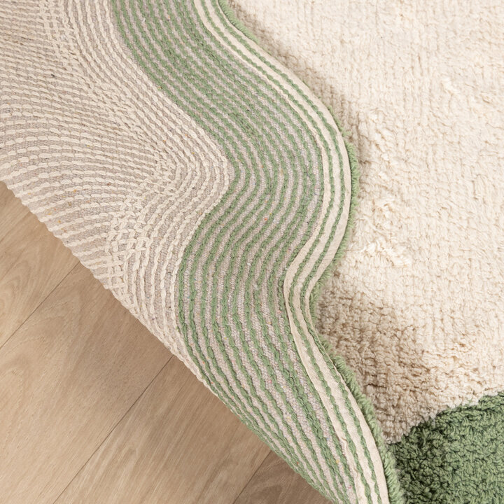Rond Wasbaar vloerkleed - Hazy Groen/Creme - 6