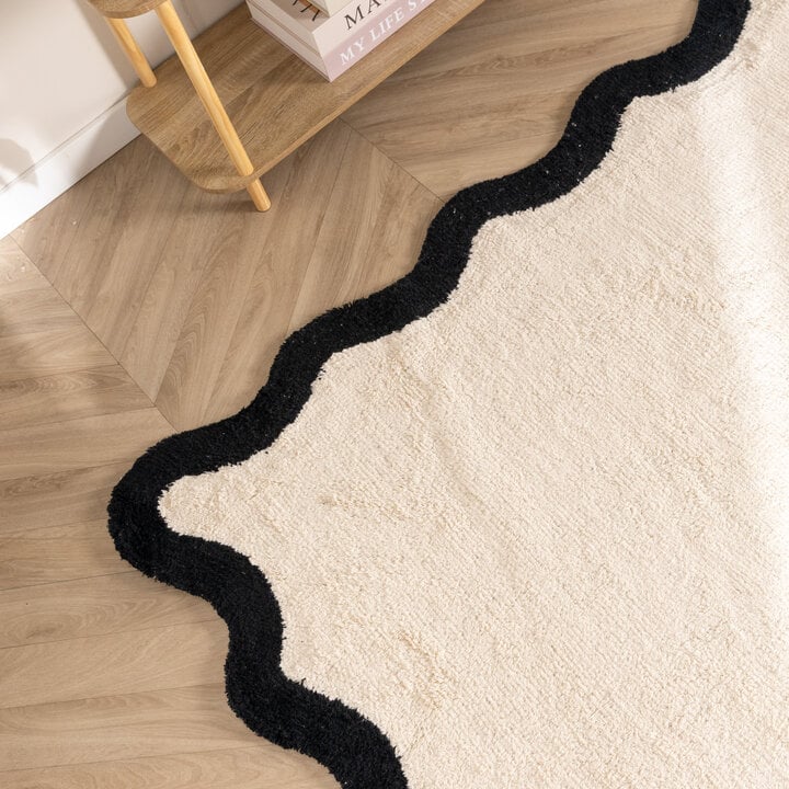 Wasbaar vloerkleed - Hazy Zwart/Creme - 2