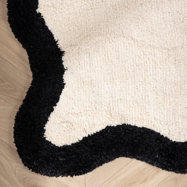 Wasbaar vloerkleed - Hazy Zwart/Creme - 4