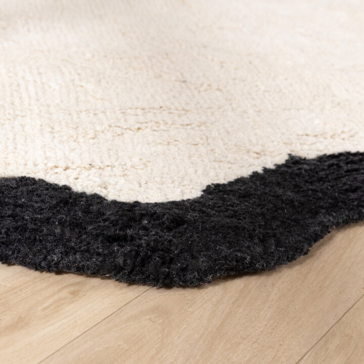 Wasbaar vloerkleed - Hazy Zwart/Creme - 5
