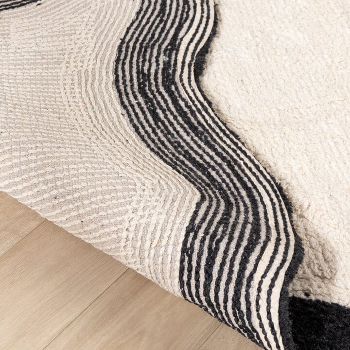 Wasbaar vloerkleed - Hazy Zwart/Creme - 6