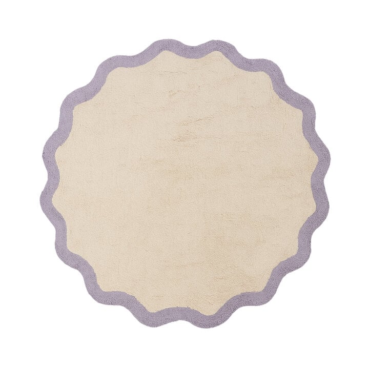 Rond Wasbaar vloerkleed - Hazy Lila/Creme - 1