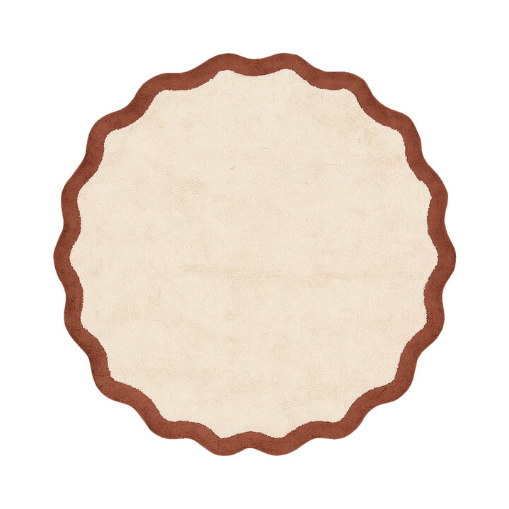 Rond Wasbaar vloerkleed - Hazy Bruin/Creme - 1
