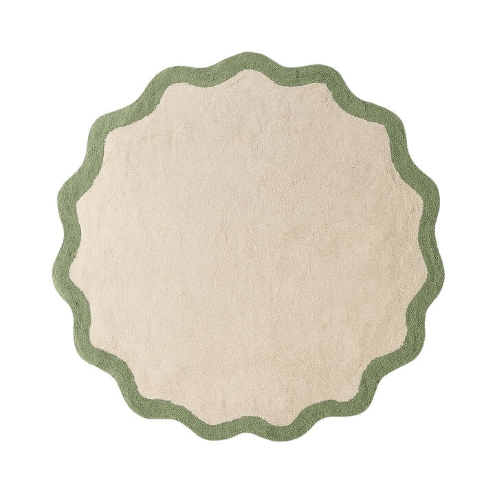 Rond Wasbaar vloerkleed - Hazy Groen/Creme - 1