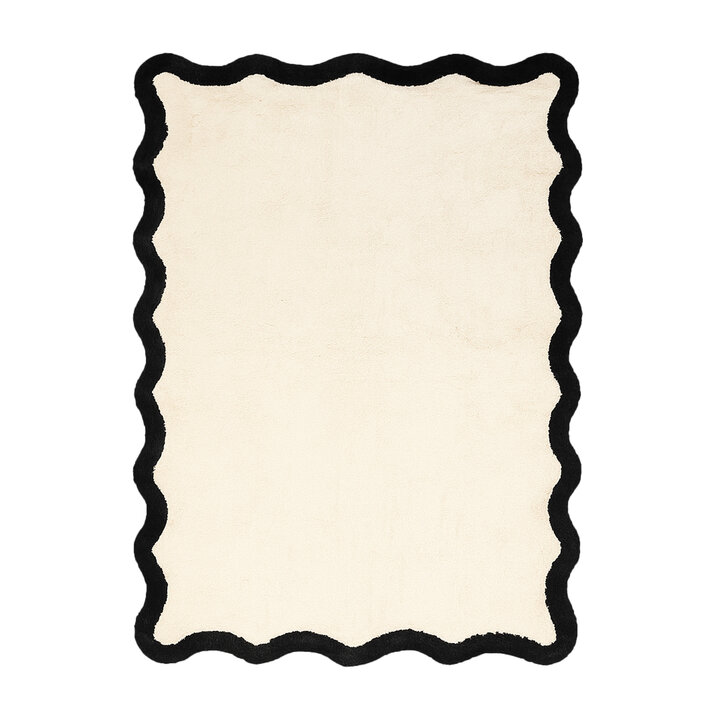 Wasbaar vloerkleed - Hazy Zwart/Creme - 1