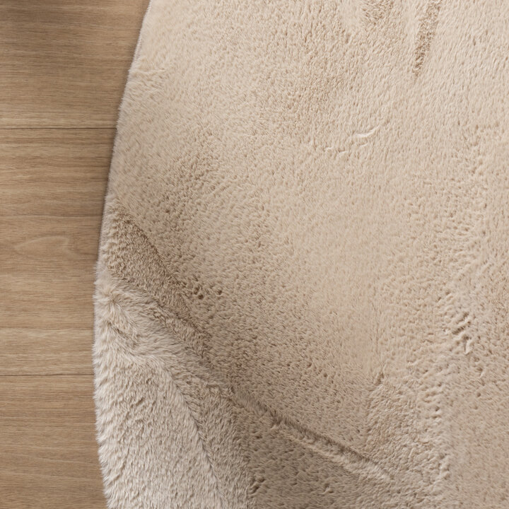 Rond laagpolig vloerkleed - Cozy Beige  - 4
