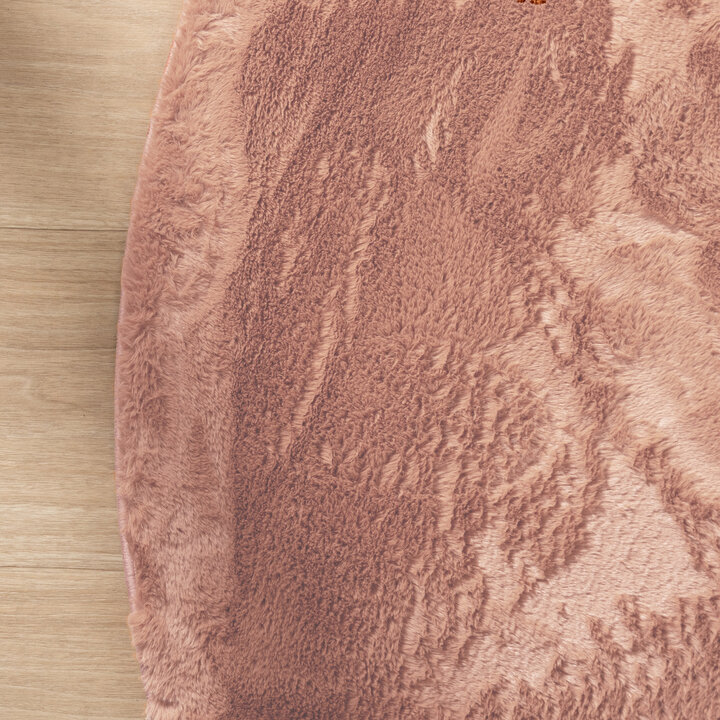 Rond laagpolig vloerkleed - Cozy Roze  - 4