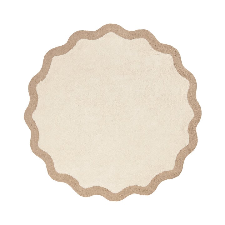 Rond Wasbaar vloerkleed - Hazy Beige/Creme - 1
